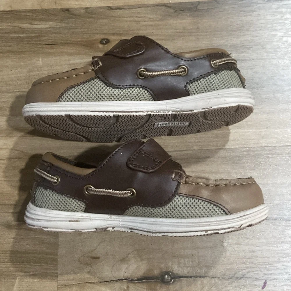 Brown Toddler Loafers with Velcro Strap
